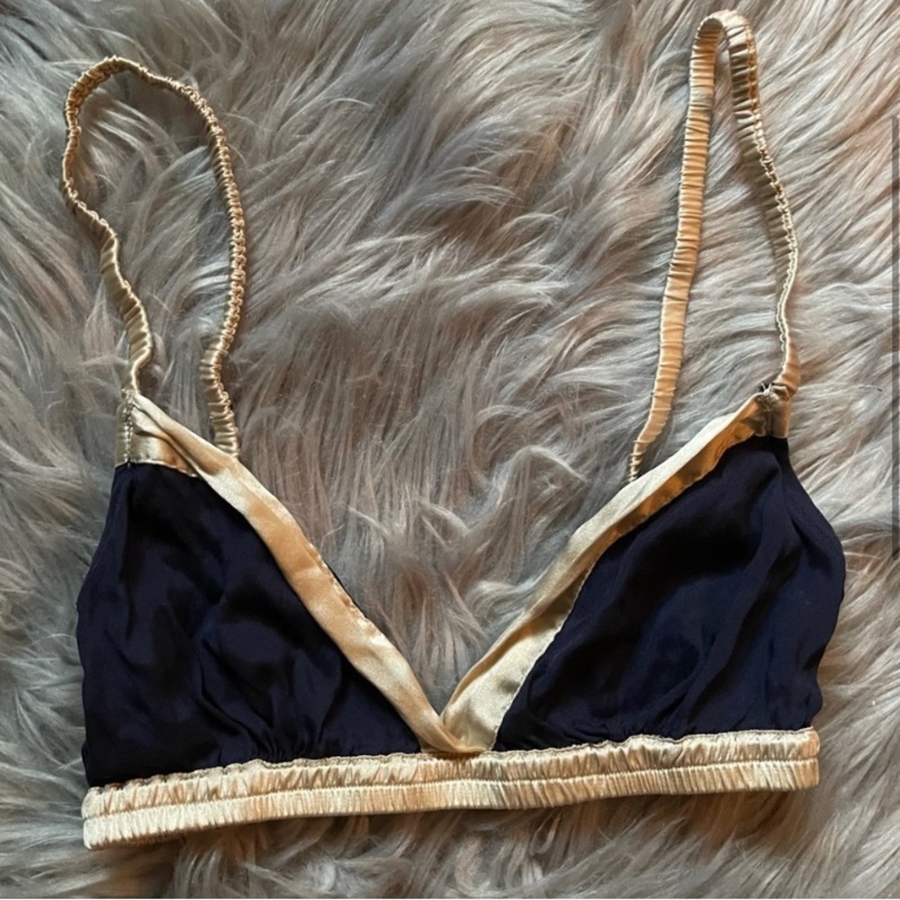 La Fée Verte Anthro Silk Triangle Bralette Bra XS